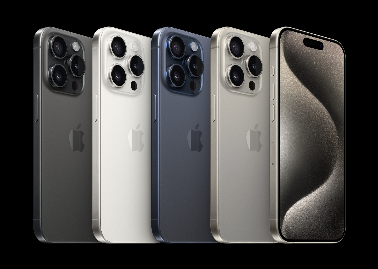 Bảng 4 màu của iPhone 15 Pro và iPhone 15 Pro Max